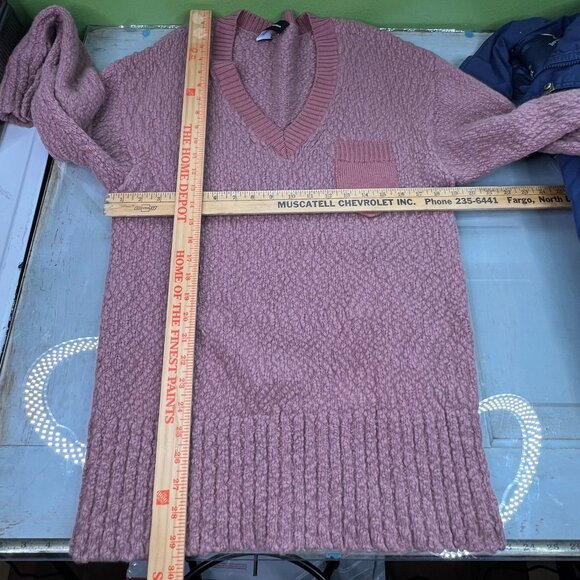 Land Of Distraction Sweater Size Medium VNeck Pullover Wool Blend Cozy Knit - Picture 6 of 10